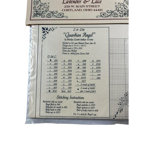 Lot of 5 NEW Lavender & Lace Victorian Designs Angel Cross Stitch Patterns - Picture 7 of 8